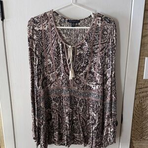 American Eagle Outfitters Paisley Blouse in Black and Pink